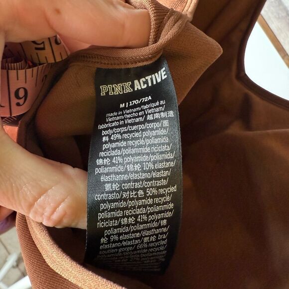 PINK Victoria’s Secret Brown Seamless Racerback Activewear Trendy Casual Romper - Picture 8 of 8